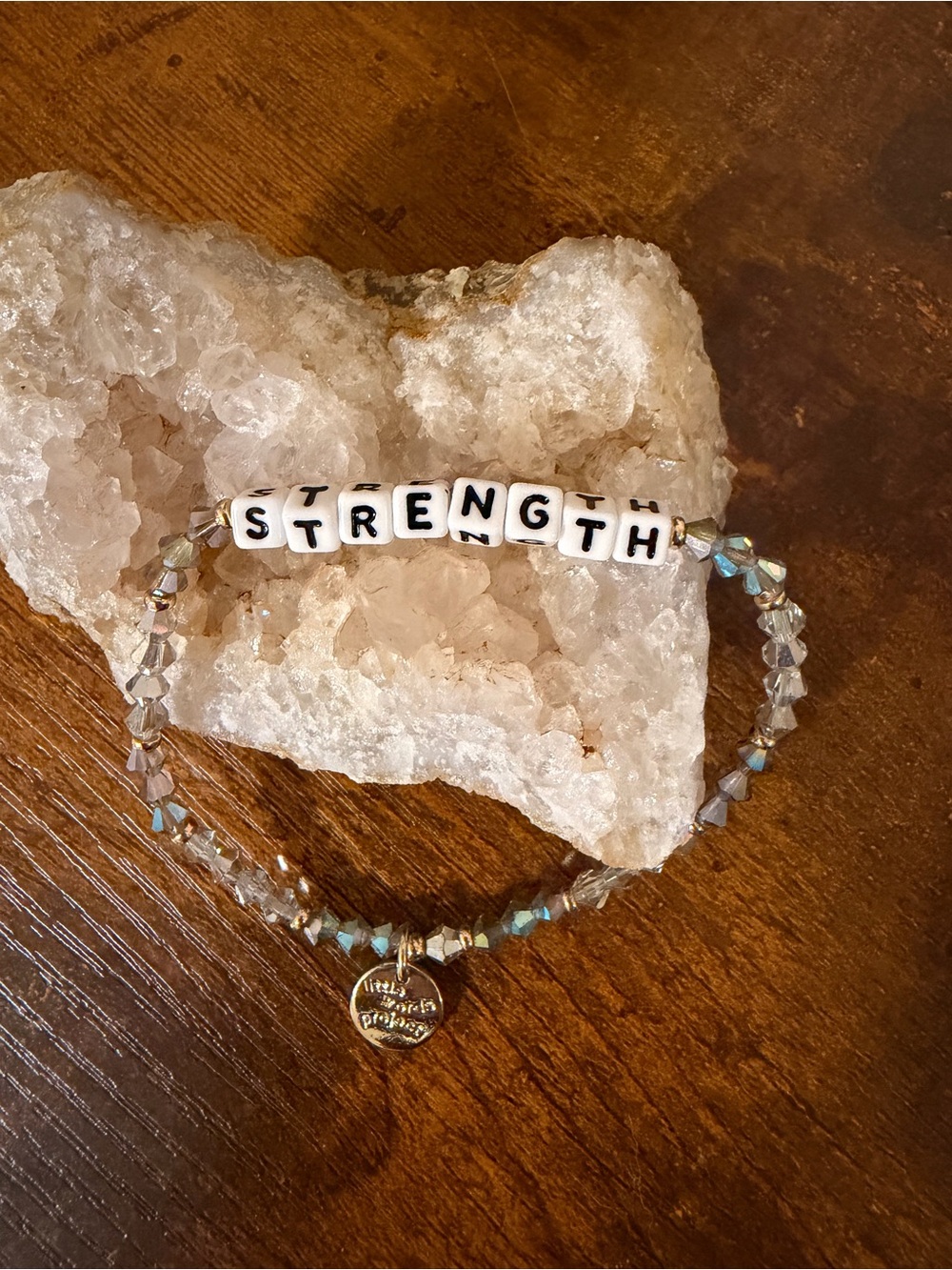 Little Words Project Strength Bead Bracelet with Iridescent Crystal Beads